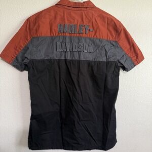 Harley-Davidson‎ Men's Copperblock Woven Shirt Size Small Mechanic Button Up